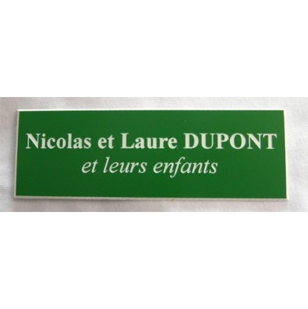 Plaque gravée pour nom et numéro boîte aux lettres autocollante