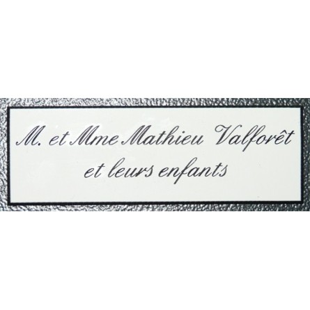 plaque gravée personnalisée boite aux lettre ou porte 2 lignes 