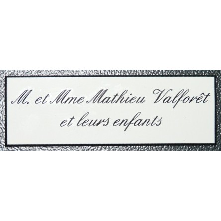 Plaque boite aux lettres gravée et laquée