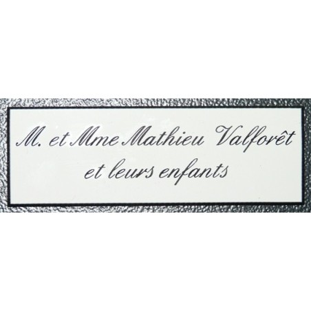 plaque ou etiquette boite aux lettres 1 ligne - blanche 100x25mm