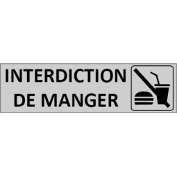 Signalétique Interdiction de manger