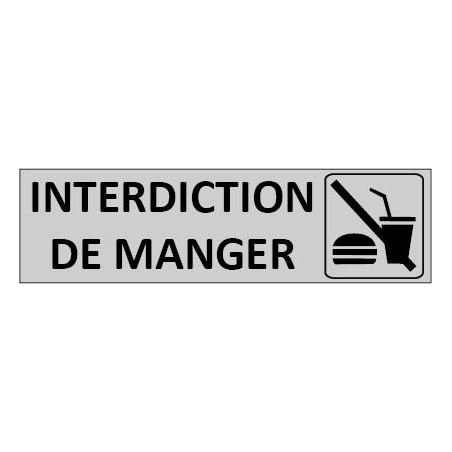 Signalétique Interdiction de manger