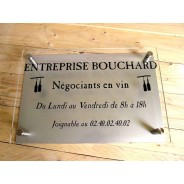 PLAQUE PLEXIGLASS + FOND PLAQUE ALU DORE OU NICKELE 30x20cm