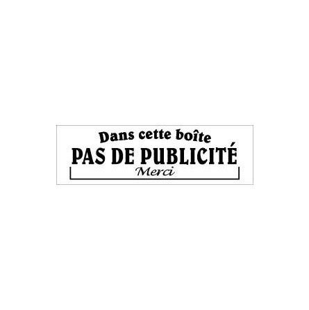 PLAQUE GRAVEE POUR BOITE AUX LETTRE PAS DE PUBLICITE MERCI