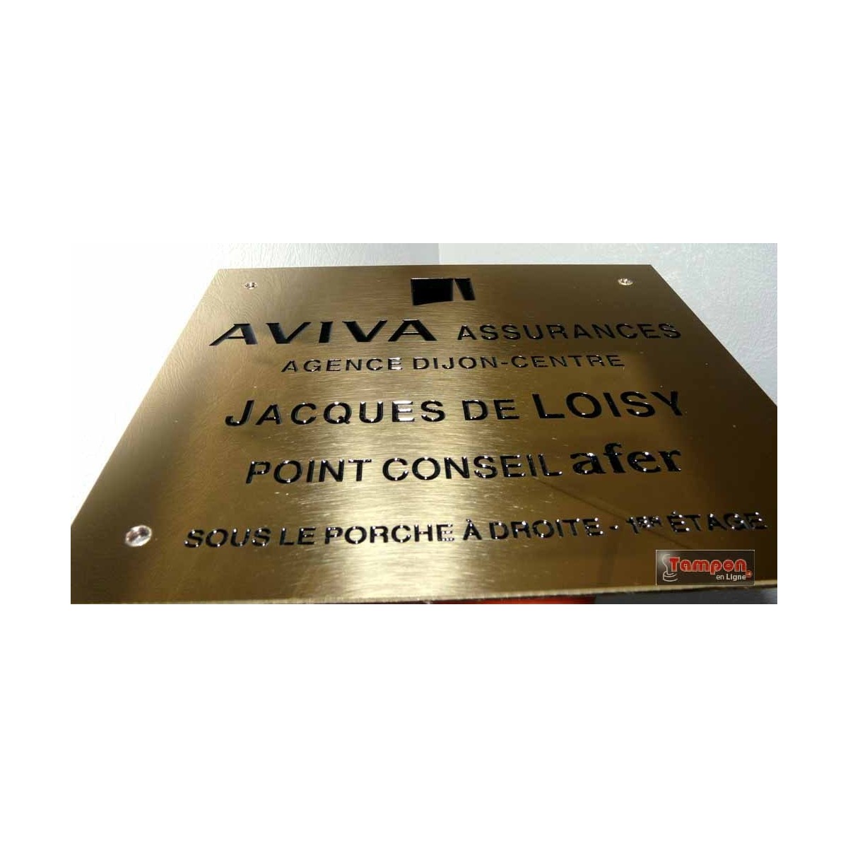 Plaque laiton gravée - Plaque professionnelle