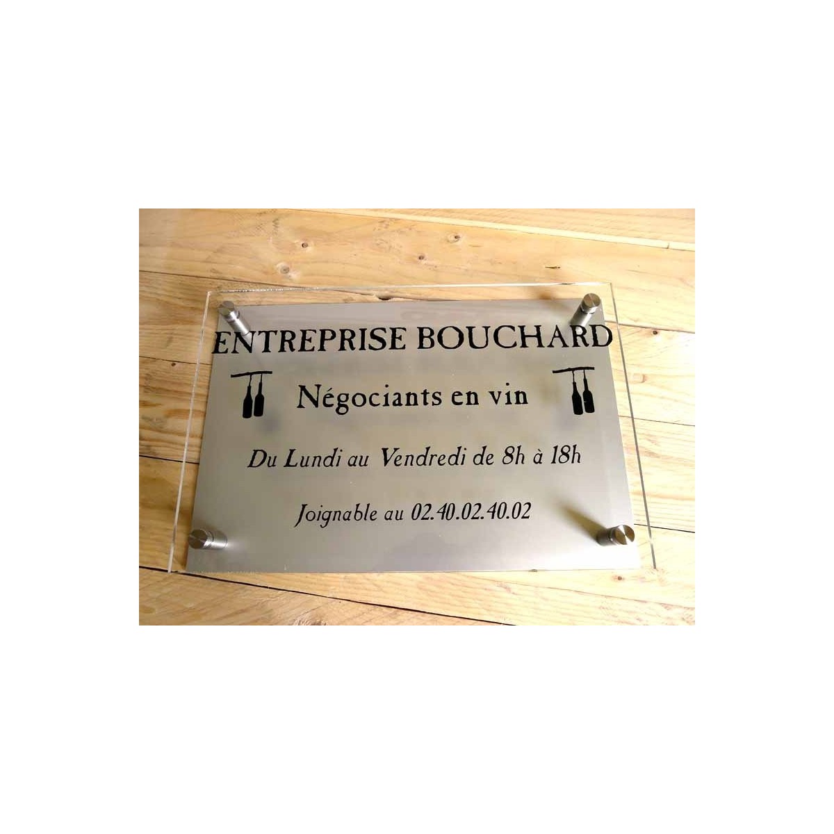 PLAQUE DOUBLE PLEXIGLASS 50x30cm + FOND PLAQUE ALU DORE OU NICKELE