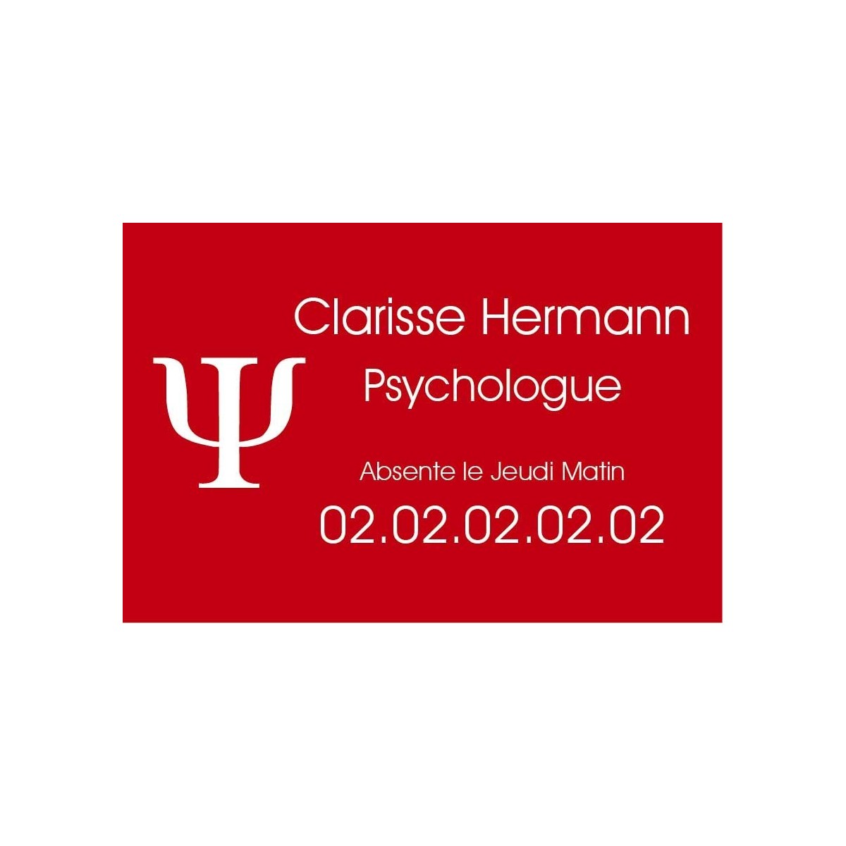 Plaque Professionnelle Psychologue