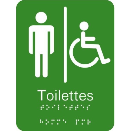 Plaque signalétique Toilettes Homme Handicapé