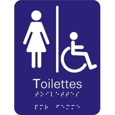 Plaque signalétique Toilettes Femme Handicapé
