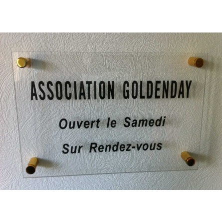 Plaque plexiglas transparent avec entretoises 30x20cm